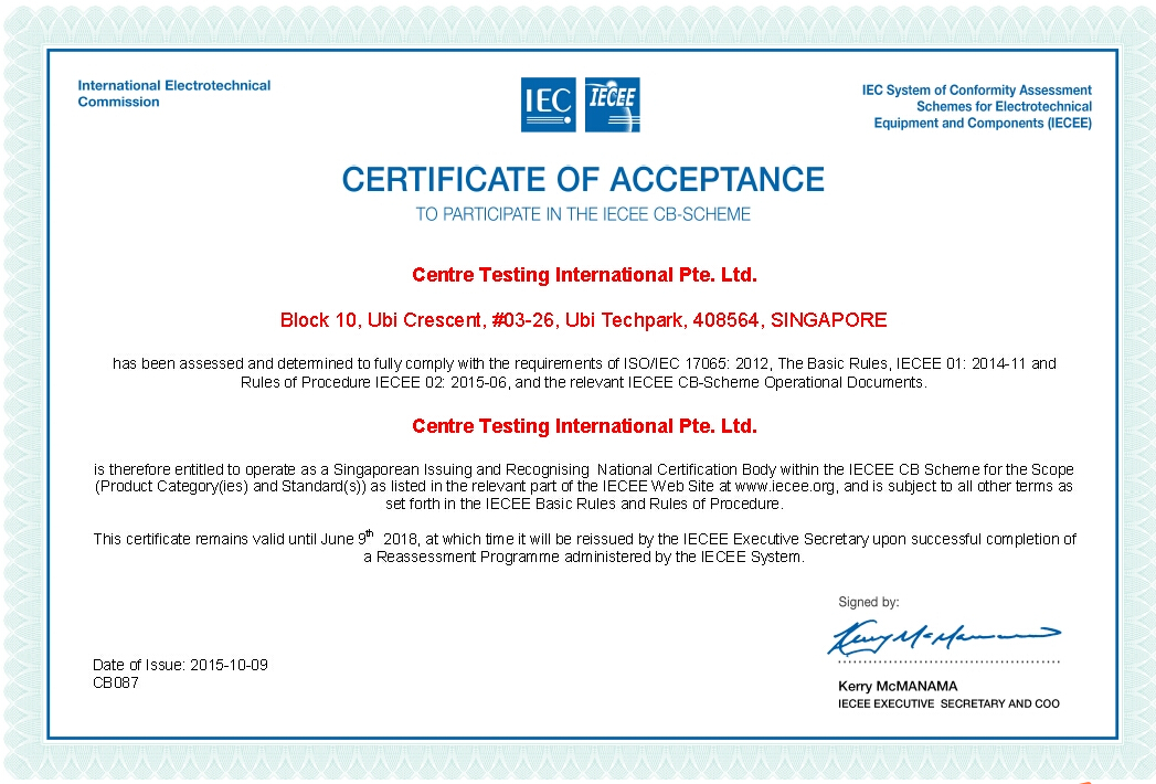 CTI Pte.Ltd.is entitled to operate as a Issuing and Recognising NCB
