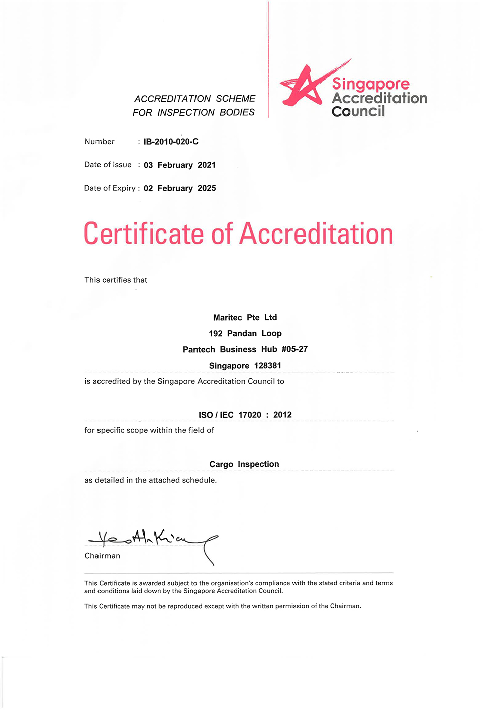 Appendix 3_BQS_Certificate of Accreditation_ISO 17020