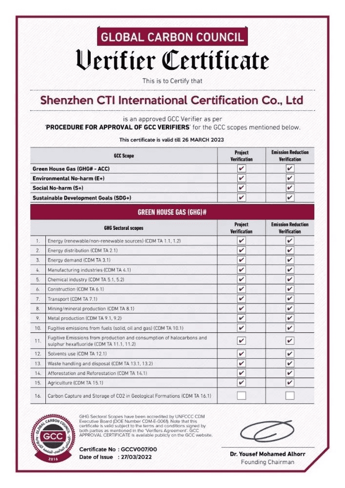 GCC（全球碳委员会）资质机构