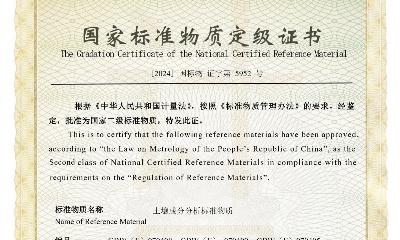 喜报！CTI华测检测土壤标准物质再获多个国家标准物质证书